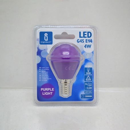 esfera e14 led luz púrpura 4w aigostar