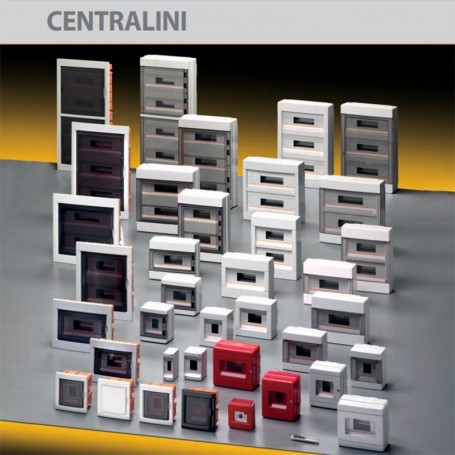Centralina IP40 Nero 24 Moduli Con Porta Trasparente