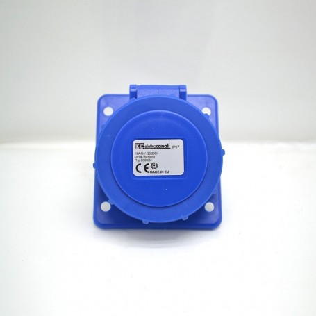 Prise encastrée 2P+T 16A 22Ov Ip67 Bleu Elettrocanali