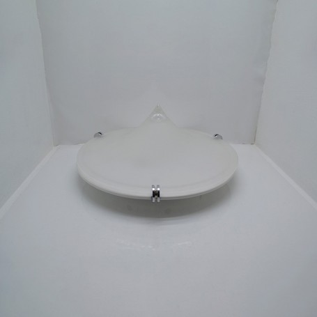 Glass Ceiling Lamp Diameter 27 Chrome Frame Satin Glass 3 Ci Lights