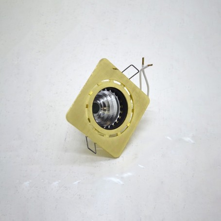 Faro empotrado de latón pulido diámetro 55mm