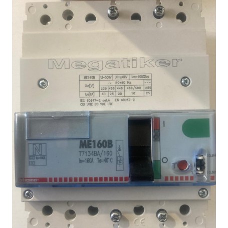 Bticino interruttore automatico magnetotermico T7134ba/160