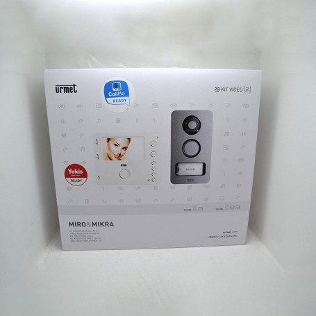 Video Intercom Kit 2 Wires Single Family Hands-free With Mikra Push-button Panel - Urmet