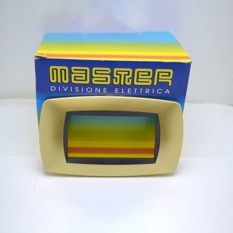 placca 4 posti ottone opaco serie modo master