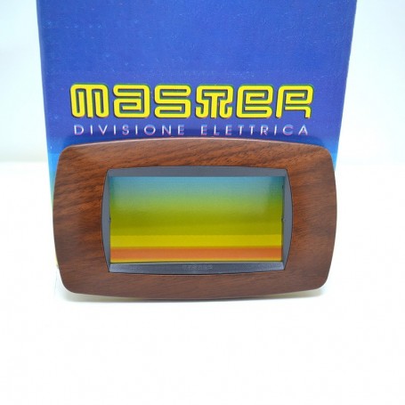 placca 4 posti noce scuro serie modo master