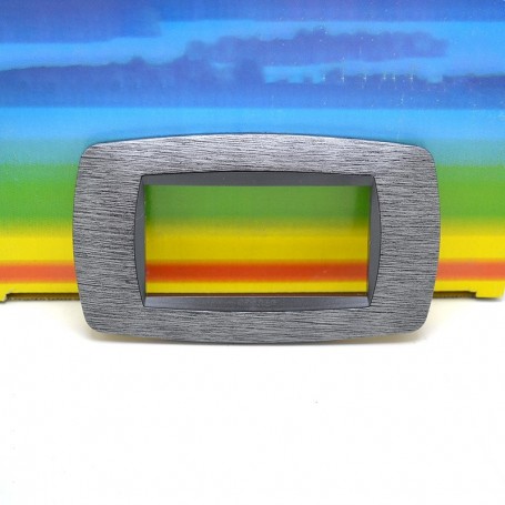 placca 4 posti satinato grigio master