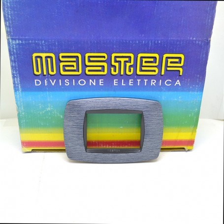 Placa de 3 plazas azul satinado master