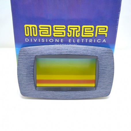 placca 4 posti satinato blu master