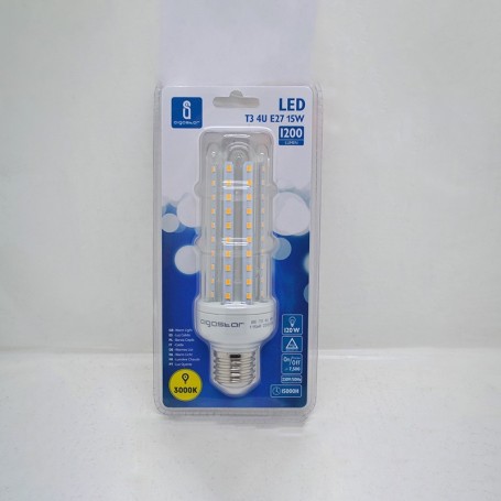 lámpara led t3 4u 15w 3000k aigostar