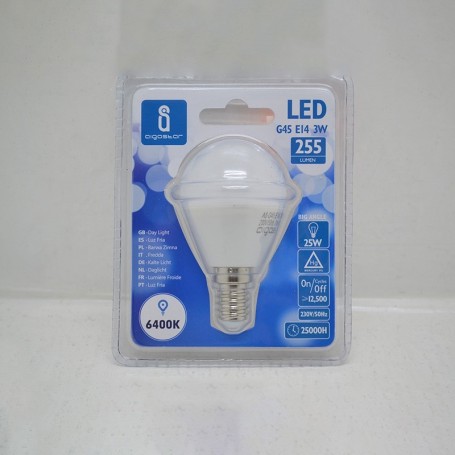 lámpara led g45 e14 3w 6400k aigostar