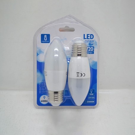 lampadina led 9w e27 6400k confezione da 2 pezzi aigostar